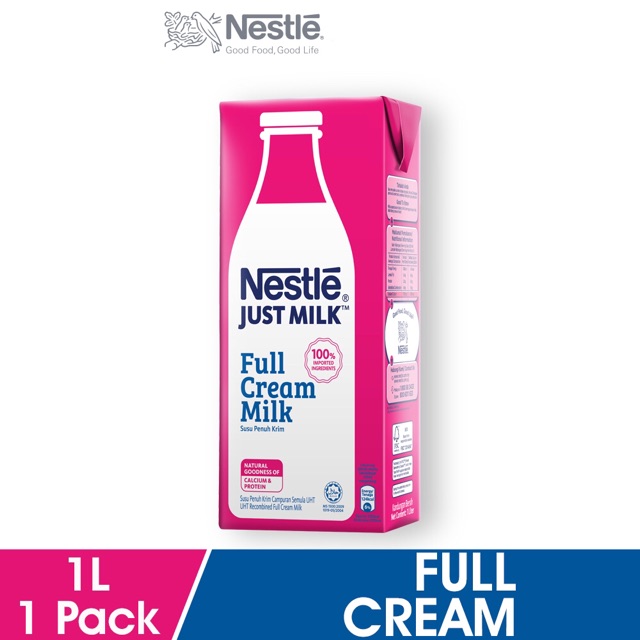 Nestle Just Milk 1l Full Cream Low Fat Shopee Malaysia