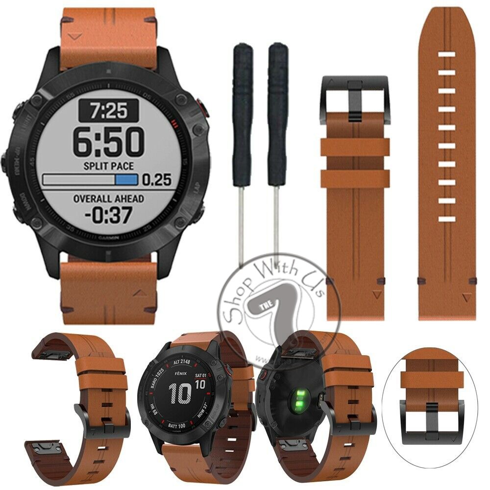 Garmin Fenix 6X / 6X Pro / 5X Plus / 5X 26mm Quick Fit Leather Strap