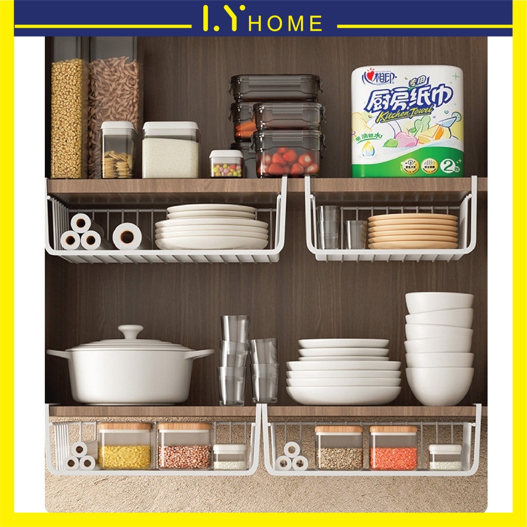 CLIP ON BASKET New Storage Organizer Under Shelf Basket Rack Holder for