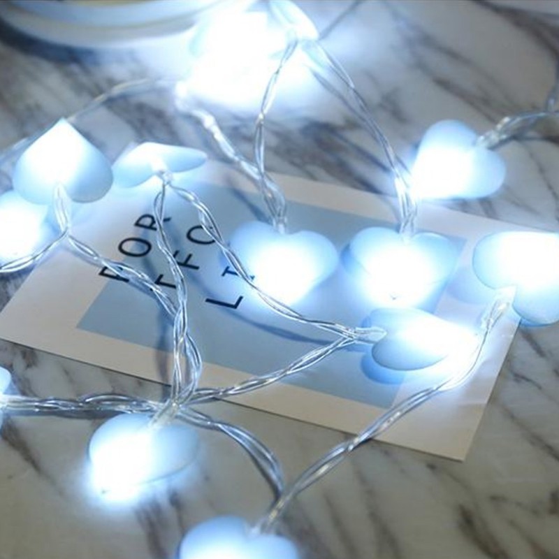 Lampu Hiasan Bilik Bateri Lampu Led Bilik String Fairy Light Christmas Holiday Wedding Heart Shaped Decoration Light