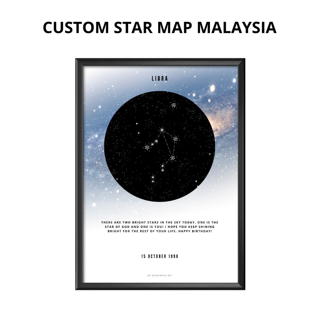 Framoir Design 2 Signature Custom Zodiac Constellations Star Map Photo Frame A3 A4 A5 Shopee Malaysia