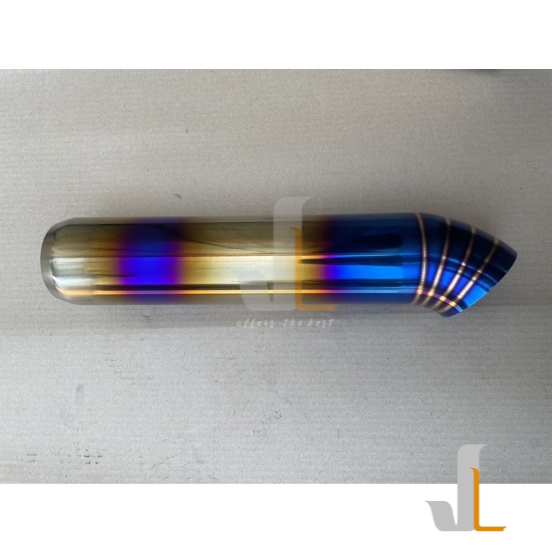 [jlexhaust] EKZOS TITANIUM Bamboo IN 2.5 OUT 3 4x4 modified straight stainless steel burnt blue exhaust muffler pipe tip