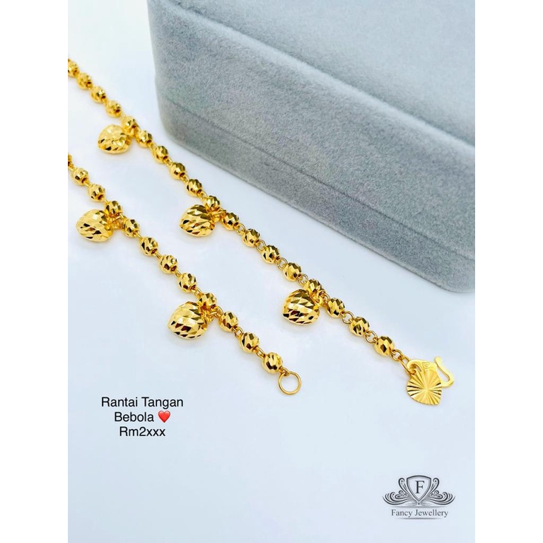 💎💎Fancy Jewellery💎💎 Emas 916 Rantai Tangan Bebola Love Emas 916 tulen Bajet Emas 916