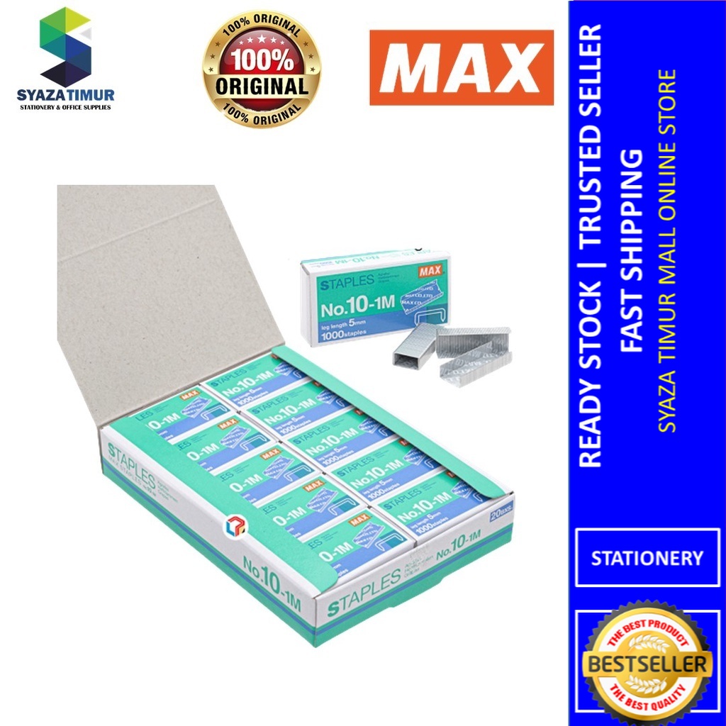 MAX Staples Pin / Bullet NO.10-1M (Box Of 20 Small Box) | Shopee Malaysia