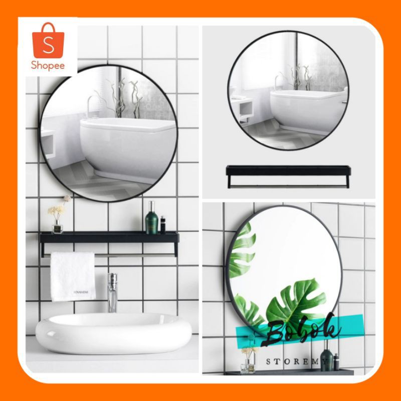 NEW RELEASEu203c️Nordic Round Steel Bathroom Dress Mirror Deco Cermin 