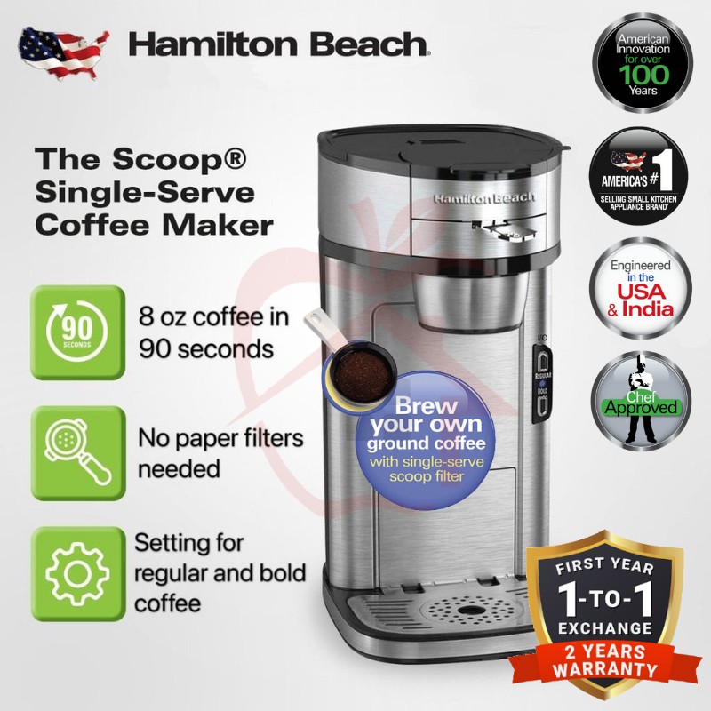 Hamilton Beach The Scoop Single-Serve Coffee Maker Stainless 49981-SAU