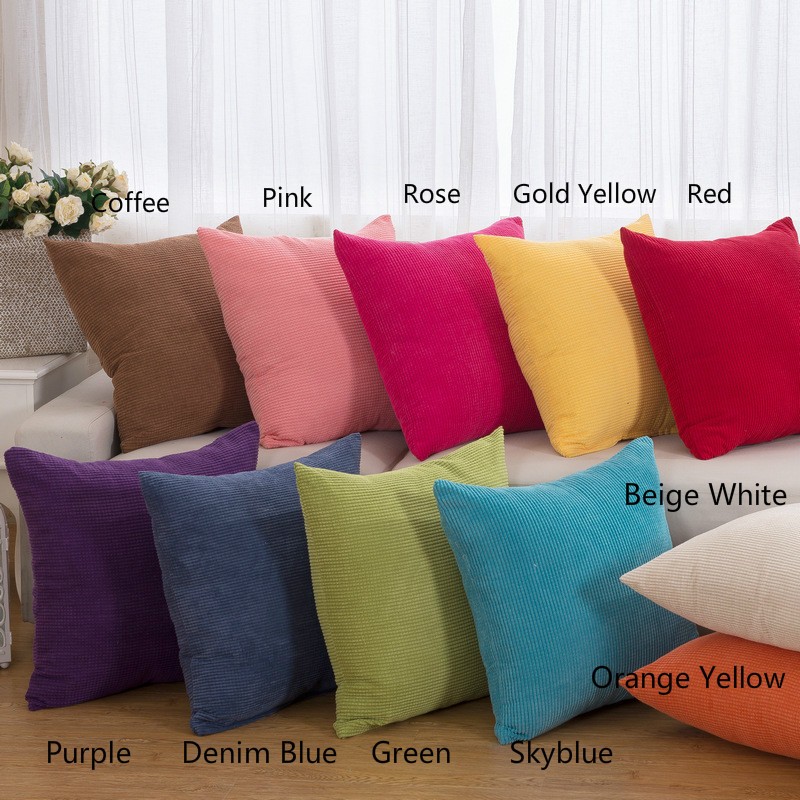 Hot Soft Corduroy Throw Pillow Case Sofa Cushion Cover Home