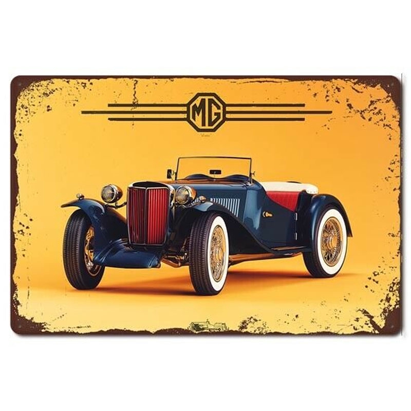 Metal Tin Sign Vintage Mg Car Decor Bar Pub Home Vintage Retro