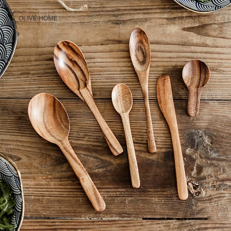 Wooden Spoon Jam Spatula Ecofriendly Japan Tableware Seasoning Scoop