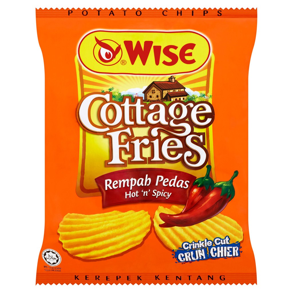 Wise Cottage Fries Potato Chips Hot N Spicy 65g Shopee Malaysia