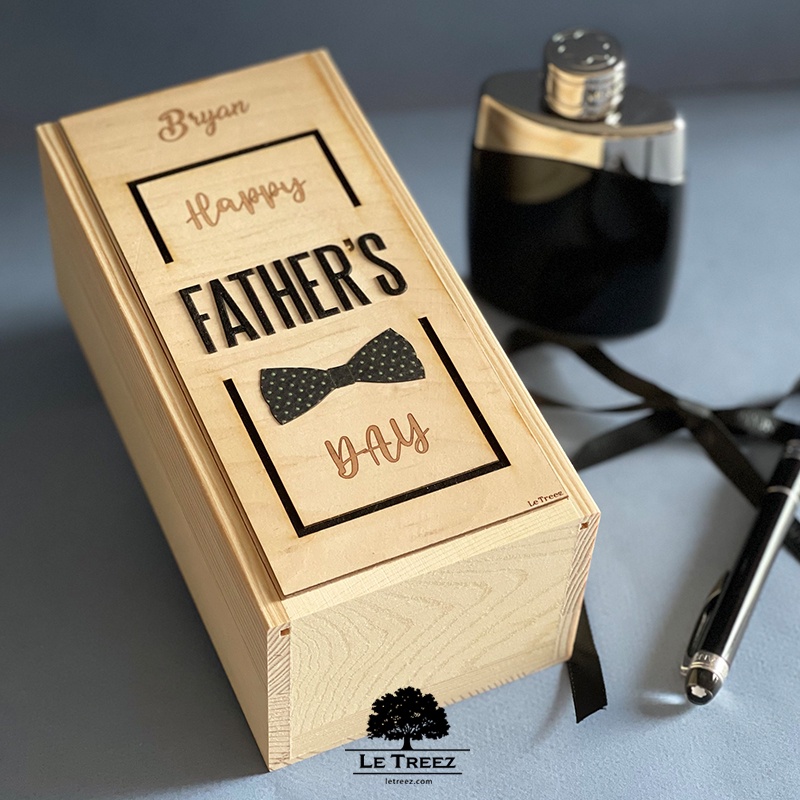 Father Day Ready Stock Malaysia Gift Box Storage Jewelry Wooden Packaging Coffee Wine Personalized Hadiah D