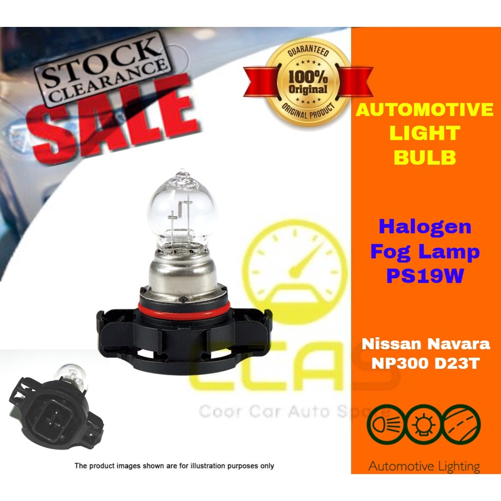CLEAR STOK! PS19W Fog Lamp Halogen Bulb Nissan Navara NP300 D23T