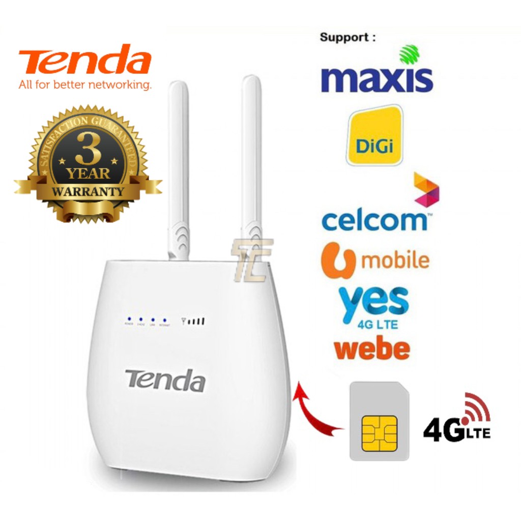 Tenda N300 4g680 V2 0 4g Lte Wireless Wifi Modem Router Sim Card Can Voice Call Volte Support Maxis Digi Celcom U Mobile Shopee Malaysia