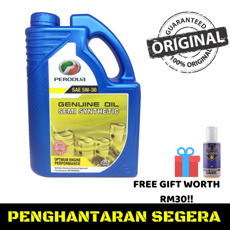 [FREE GIFT RM30 ]Original Perodua Engine Oil Semi 