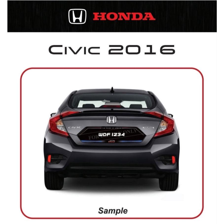 ✓Ready stock ✓Honda Civic Fd Acrylic Kereta Civic 2016 Plat 