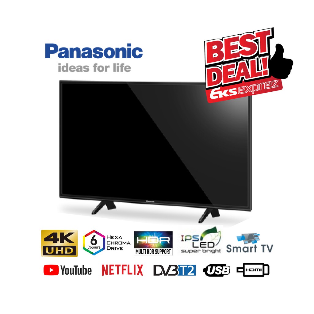Panasonic Gx600 4k Uhd Hdr Smart Tv Netflix Youtube 2019 Model 55 Th 55gx600k Shopee Malaysia