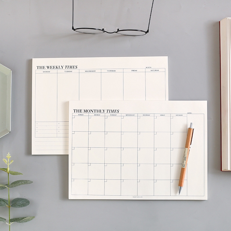 Planner 2022 Weekly&monthly 24.5x17.5x0.5cm 60 sheets To Do List Office&School Memo pad Time Manager Notebook