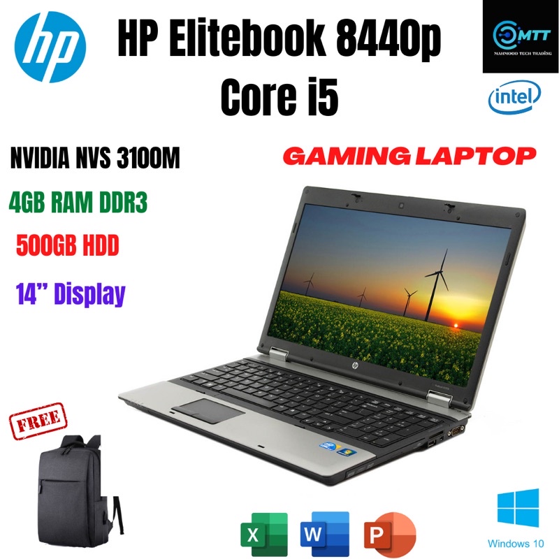 Hp Elitebook 8440p Laptop 14 Inch Lcd Intel Core I5 520m 4gb Ram Windows 10 Pro Shopee 4023