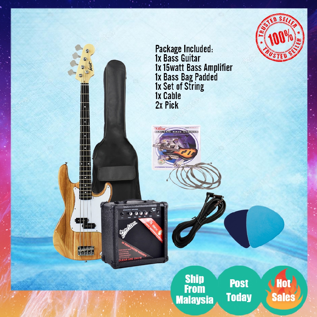 Electric 4 String Bass Guitar Package / Combo Shopee Malaysia