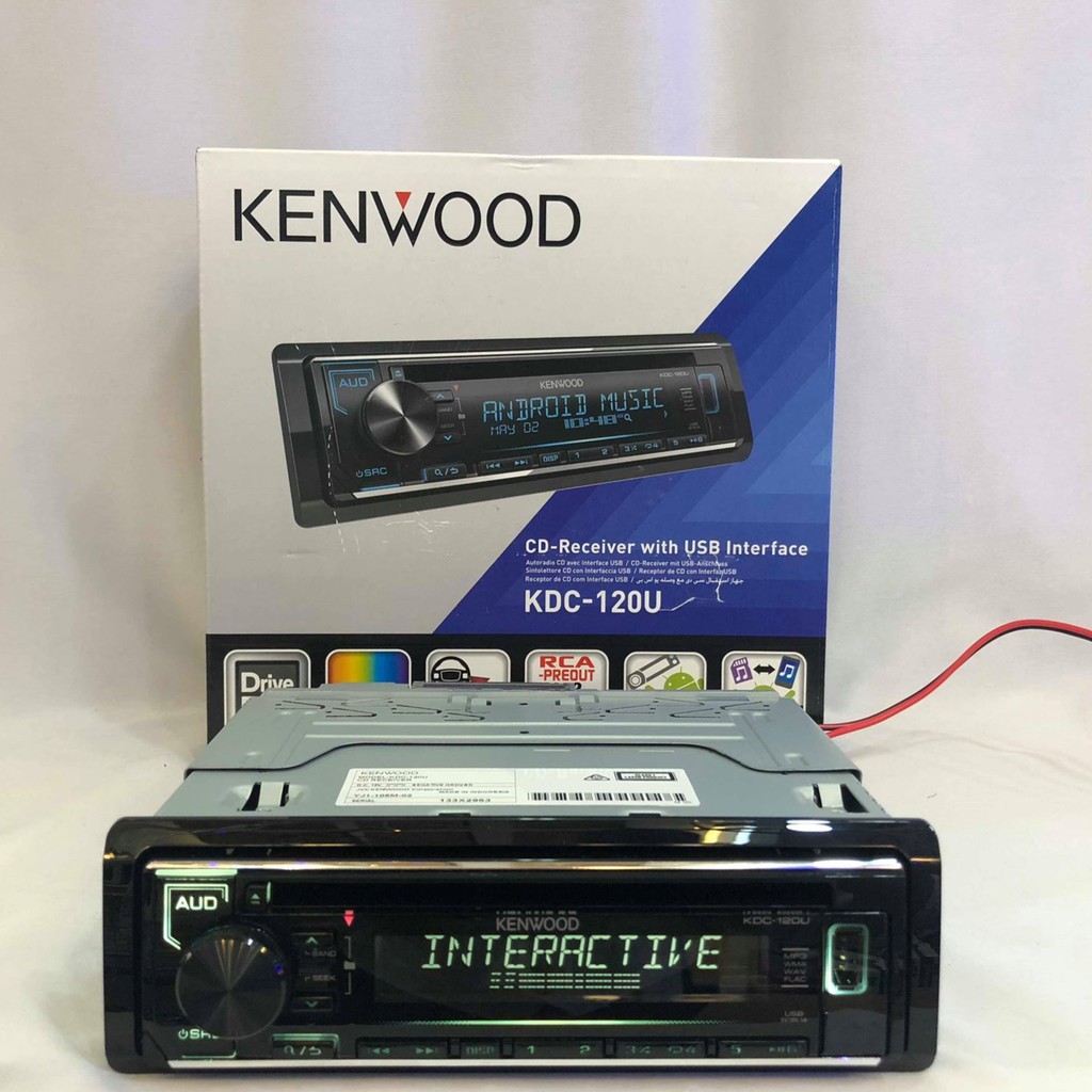 Kenwood Kdc 120u Single Din Front Usb Aux Input Cd Car Stereo