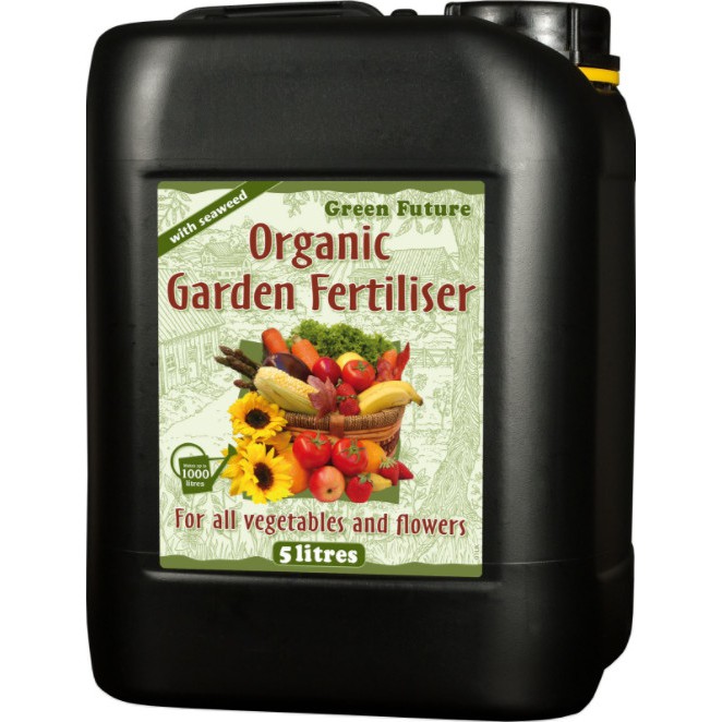 Growth Technology Green Future Organic Garden Fertiliser 5L (With Seaweed, Organic Fertilizer, Grow Fertilizer, Flowerin