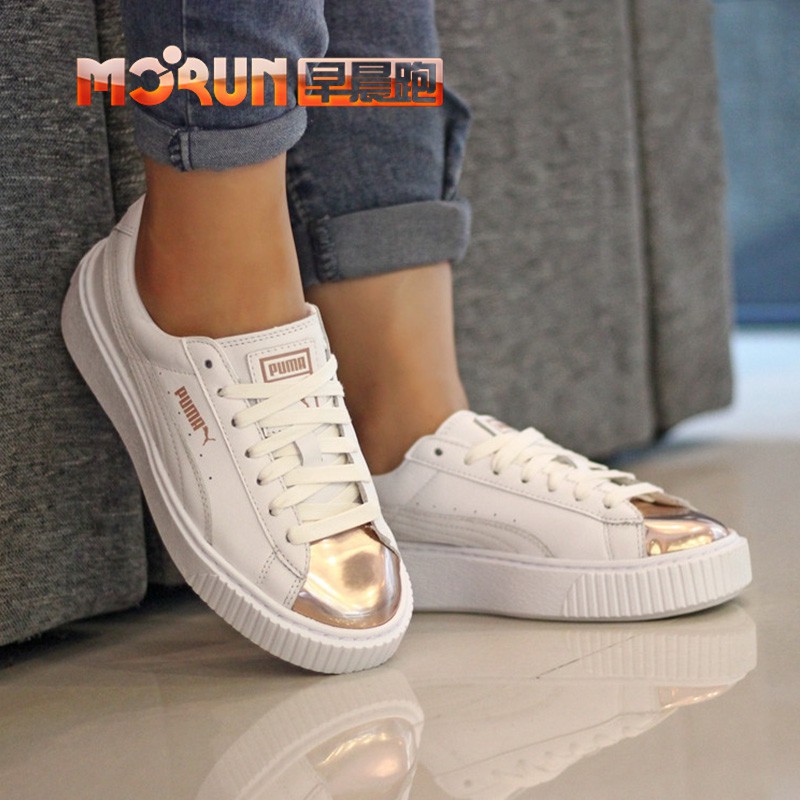 puma basket platform rose gold
