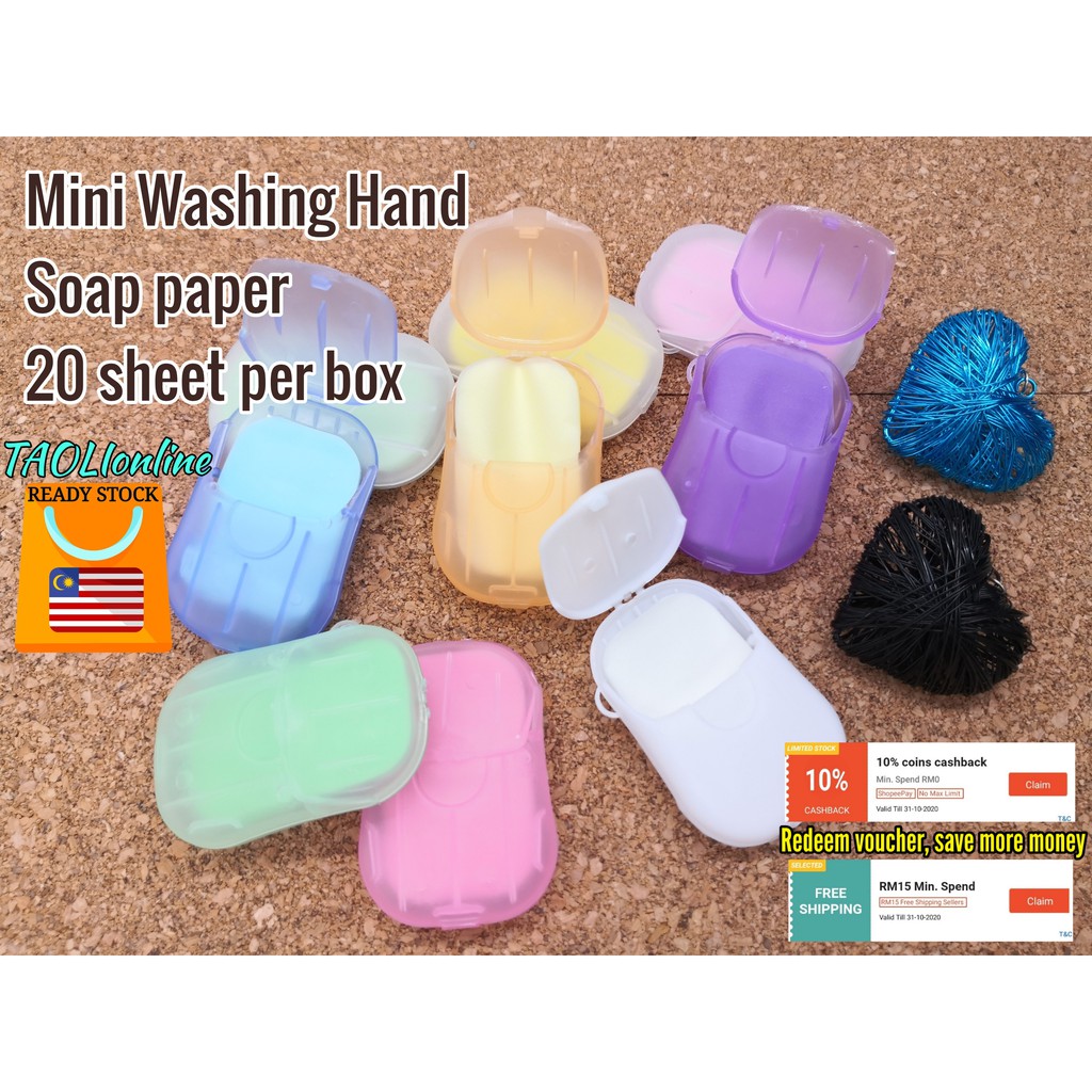 Mini Fragrance washing hand soap paper 20 sheet/Travel Washing Hand