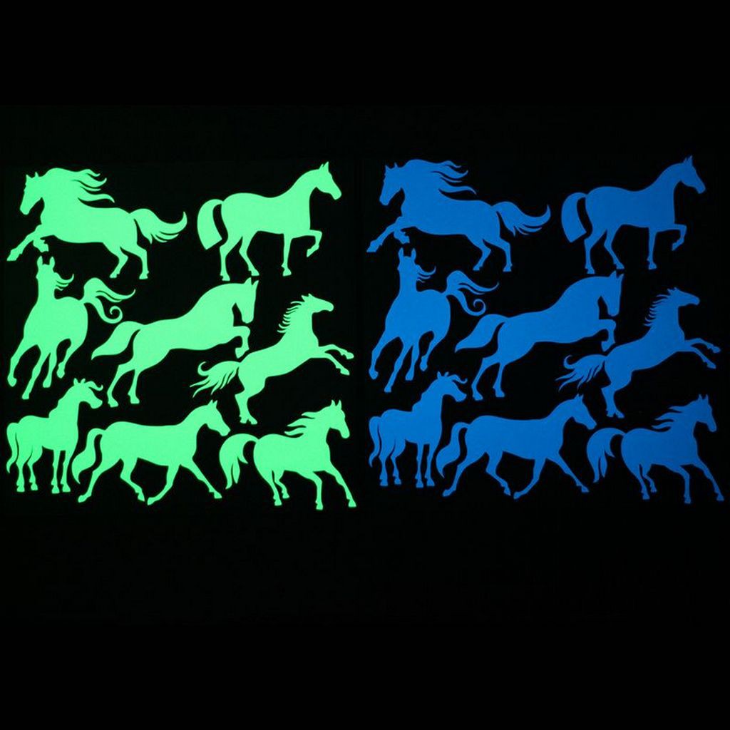 8pcs Horse Glow in the Dark Wall Sticker Luminous Wallpaper Mobile Phone Decor