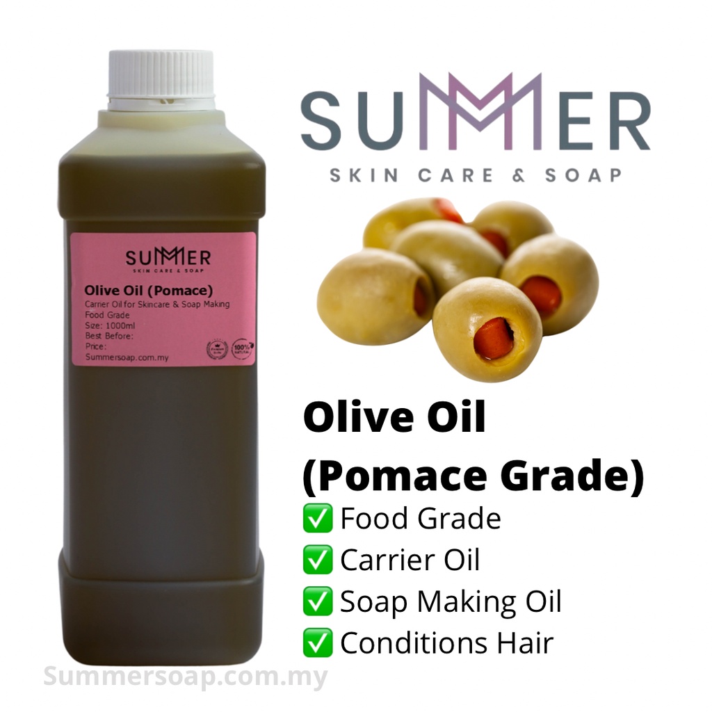 Summer Soap Olive Oil Pomace 1L Natural Cold Pressed Oil / Carrier Oil / Base Oil / Minyak Zaitun/ Soap Making Oil 果渣橄榄油