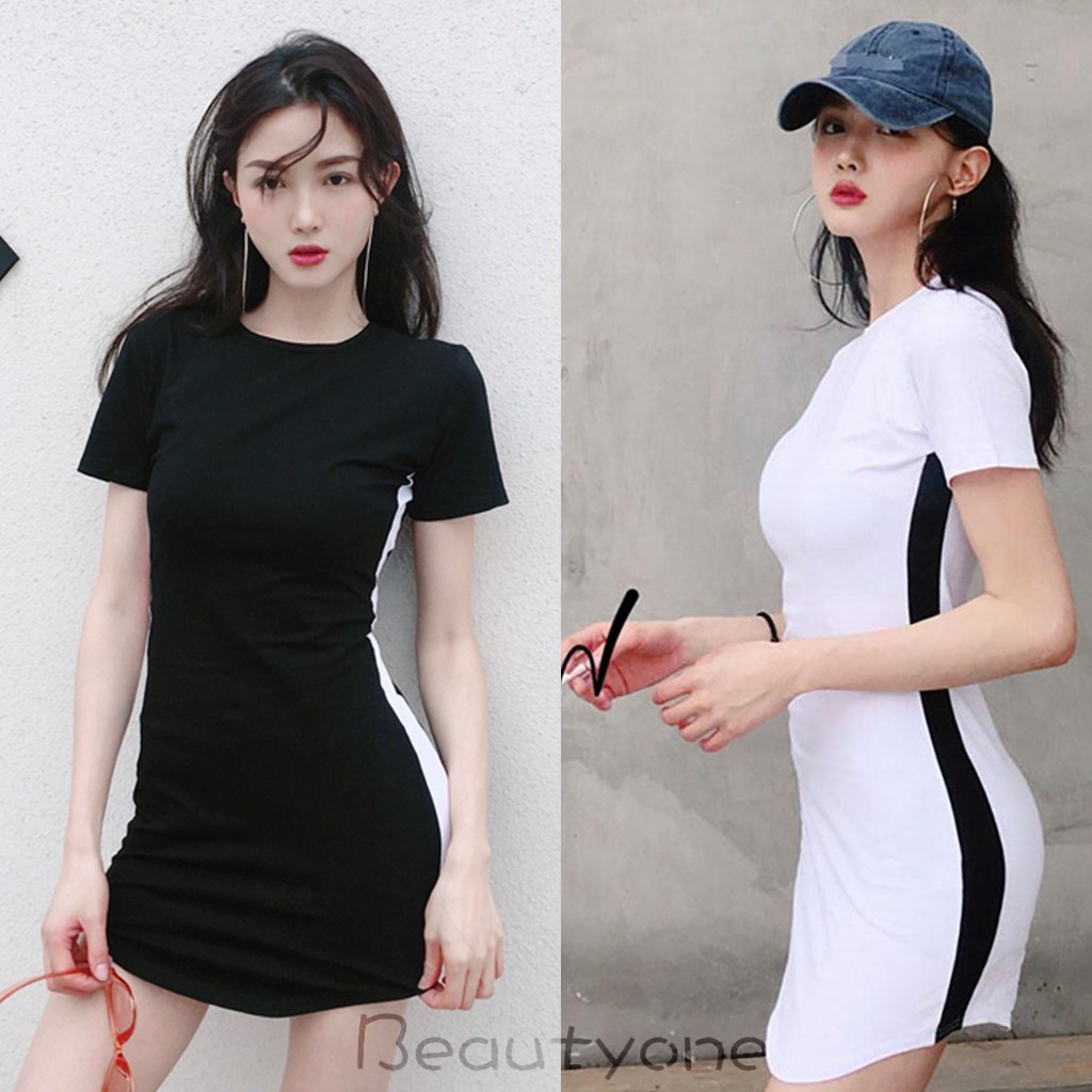 bodycon dress with side stripe