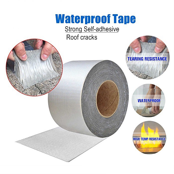 Super Waterproof Tape Butyl Rubber Aluminium Foil Tape for Roof Pipe Repair  | Shopee Malaysia