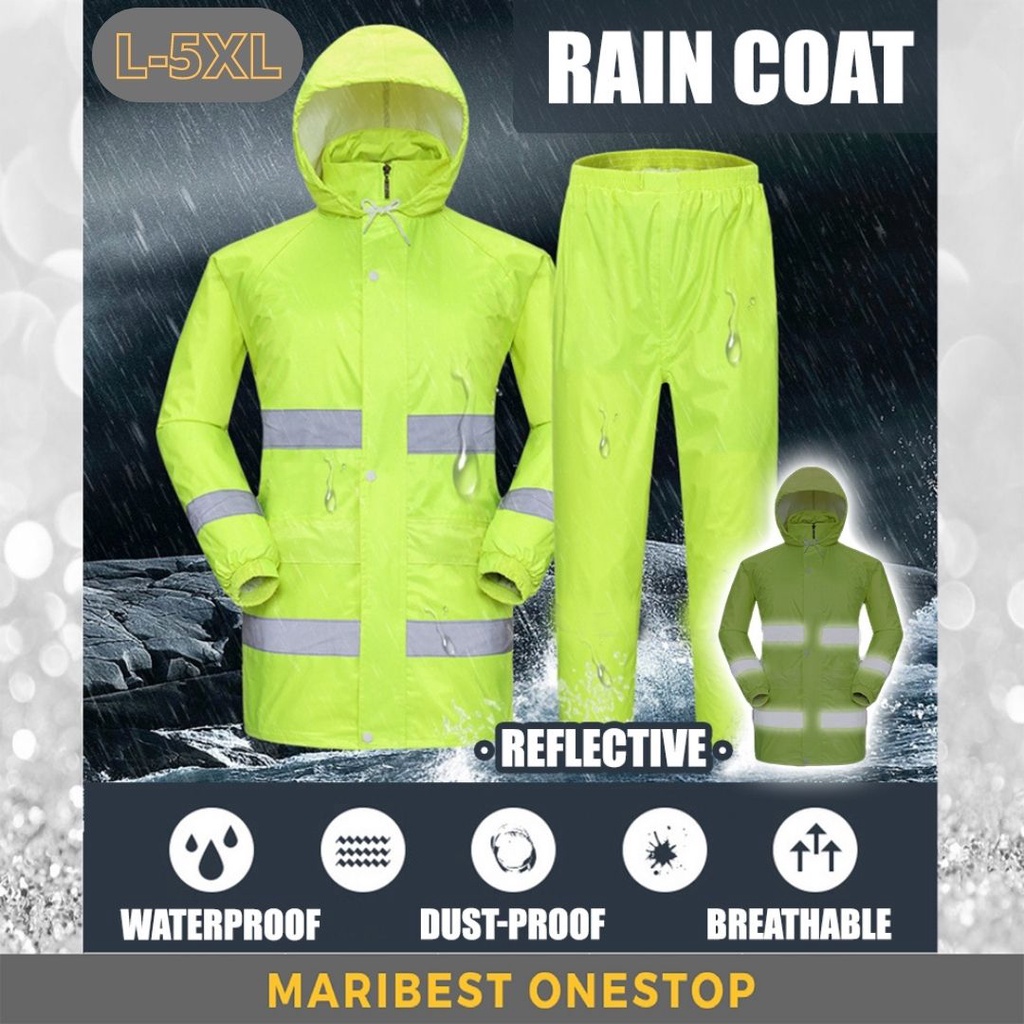 RC38 SAFETY RAIN COAT REFLECTIVE HIGH VISIBILITY SAFETY RAIN SUIT ...