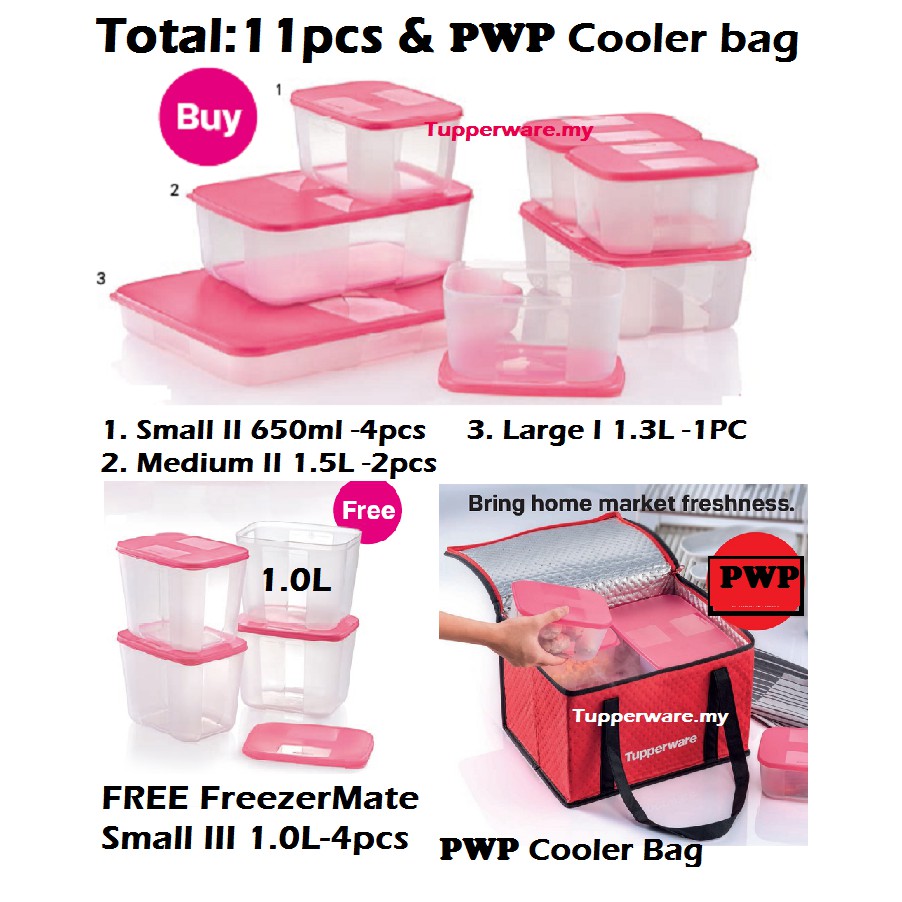 Tupperware Freezermate Set+PWP Cooler bag