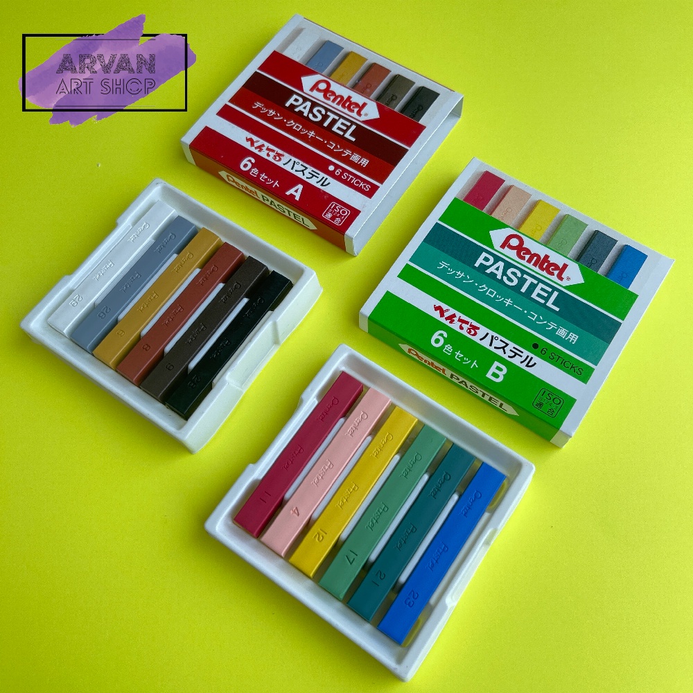 Pentel GA Hard Pastel ( Bright / Dark Colour 6pc Set ) Shopee Malaysia