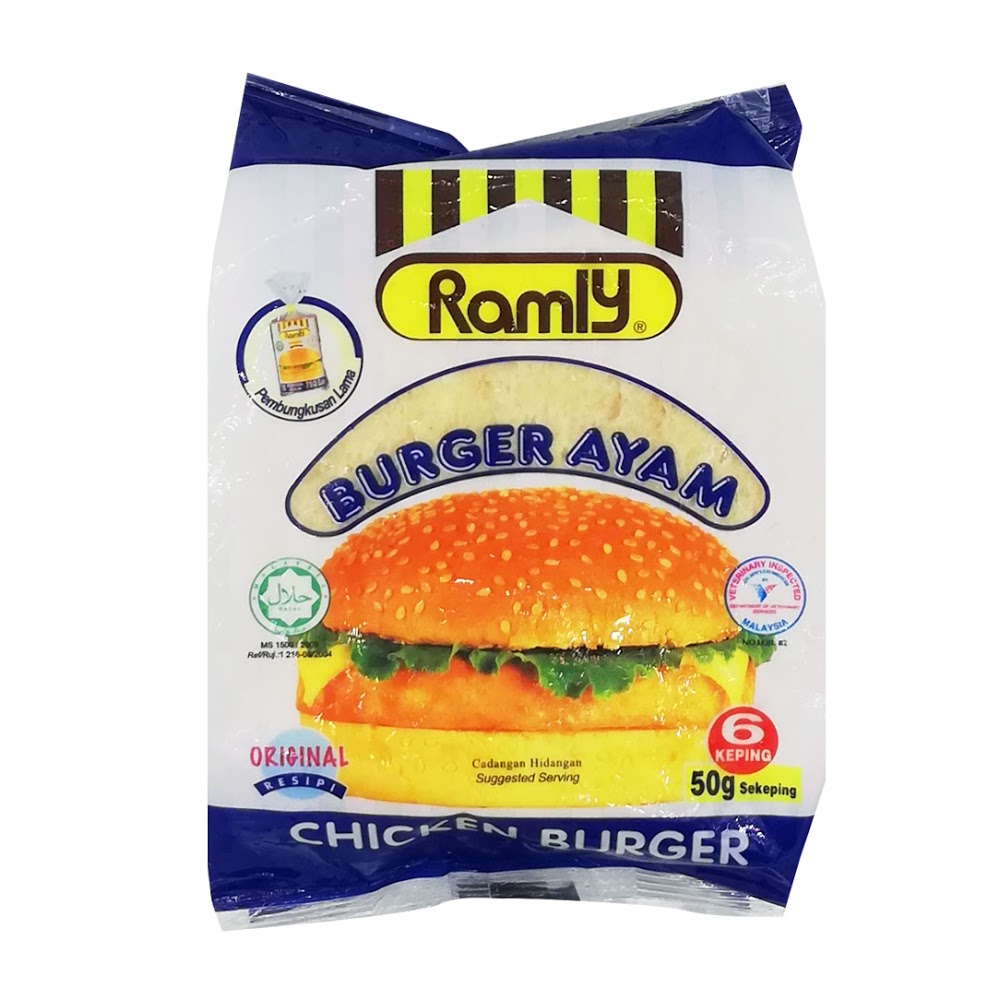 Ramly Burger Ayam Chicken 6 50g 300g Per Pack Shopee Malaysia