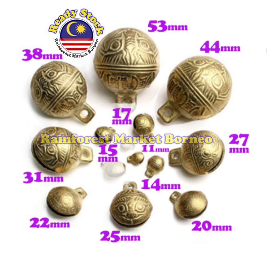 JA2061 Antique Looked Brass Bell DIY Sarawak Dayak Costume Accessories Muay Thai Loceng Tembaga Gawai Manik