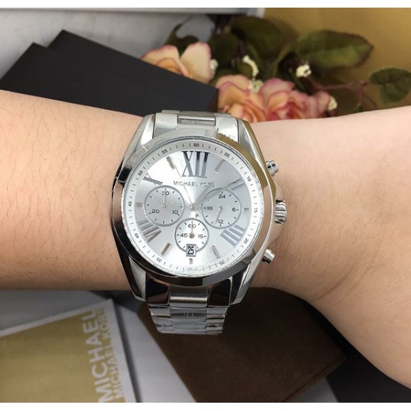 uddøde Bekræfte Miljøvenlig MICHAEL KORS Bradshaw Chronograph Silver-tone Ladies Watch MK5535 | Shopee  Malaysia