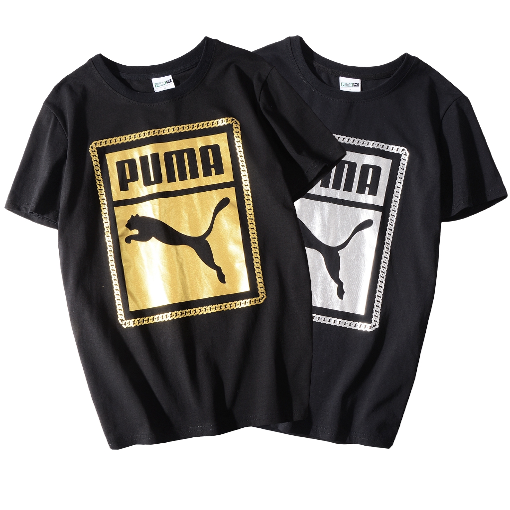 puma gold collection t shirt dress with metallic logo