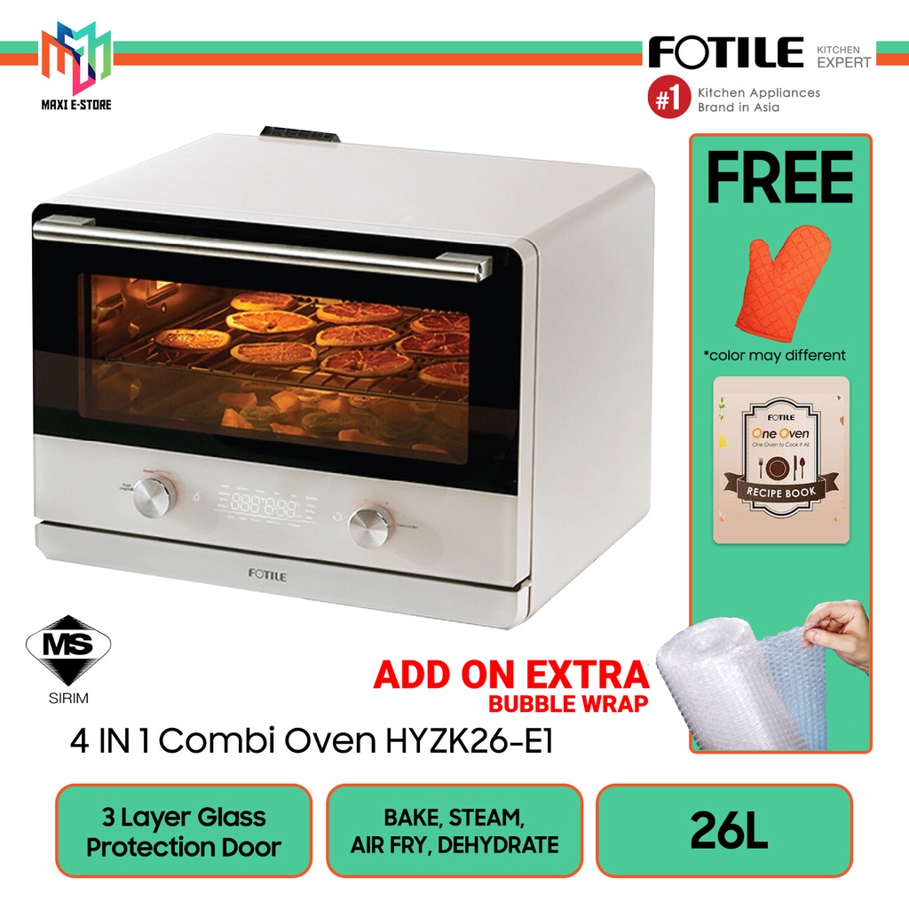 Fotile One Oven HYZK26-E1 4 in 1 Portable / Countertop Combi Oven 26L - (Steam, Bake, Air Fry, Dehydrate) HYZK26E1