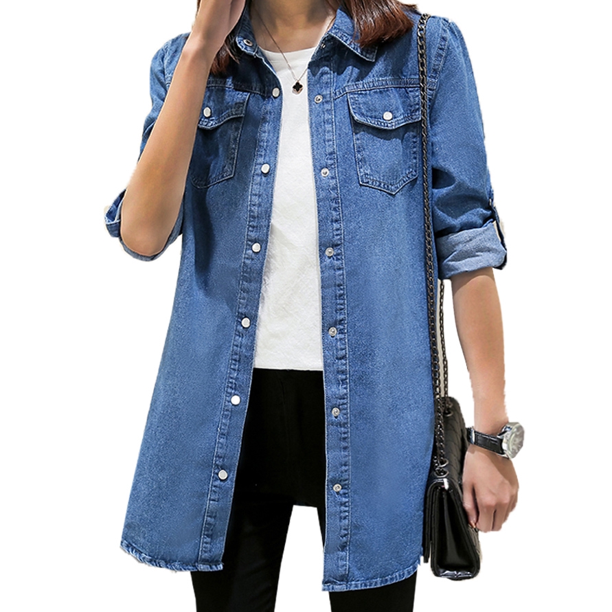 denim shirts female