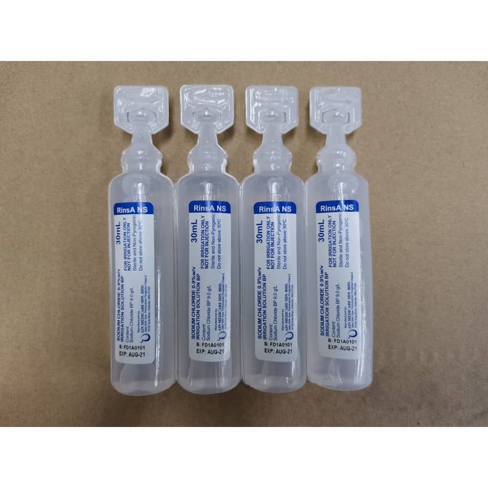 Rinsa Ns Sodium Chloride 0 9 W V Irrigation Solution Bp 30ml Amp Exp 08 21 Shopee Malaysia