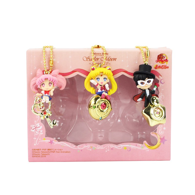 3pcs/Set Anime Sailor Moon Twinkle Dolly PVC Figure Model Toy Keychain Gift 