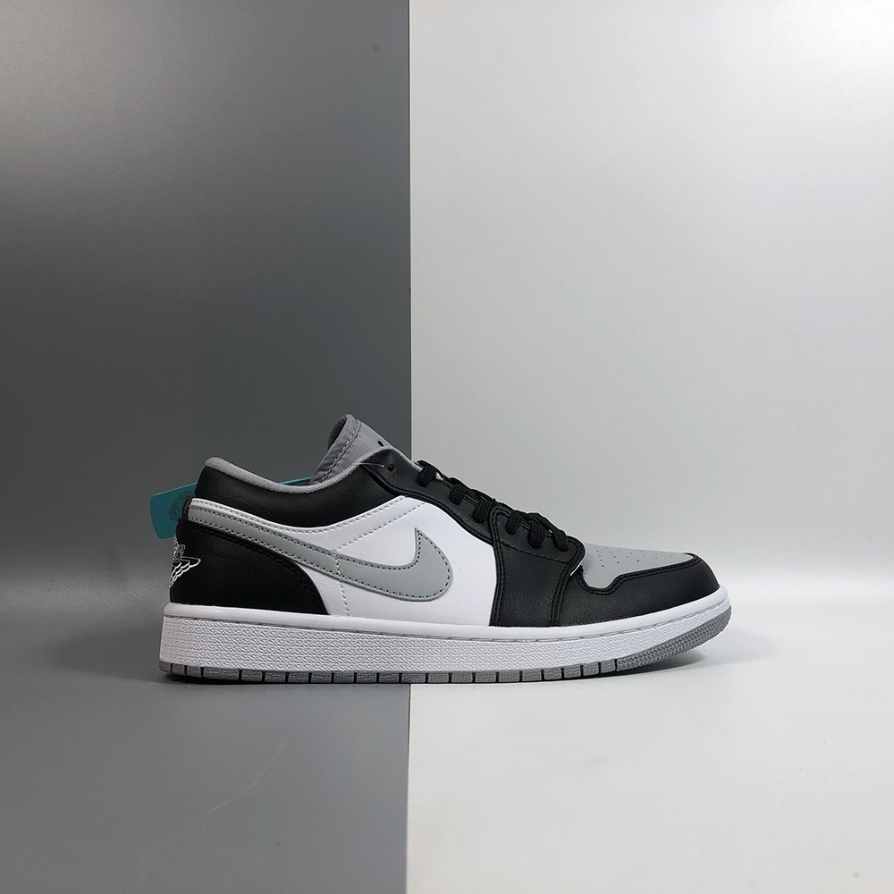 Air Jordan 1 Low Black Light Smoke Grey White Basketball Shoes Shopee Malaysia