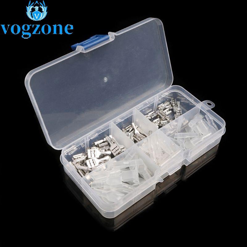 120x Car Crimp Female Spade Terminal Wire Connector Sleeves 2.8//4.8//6.3mm+sheath