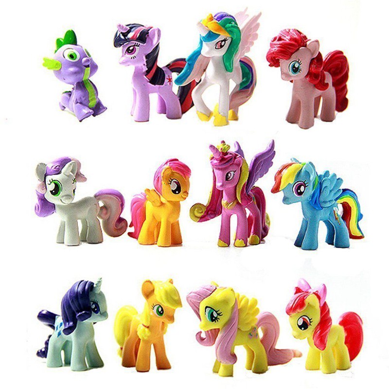 My Little Pony Cake Toppers Pvc Action Figures KIDS FILLE JOUET NEUF 12Pcs Set 