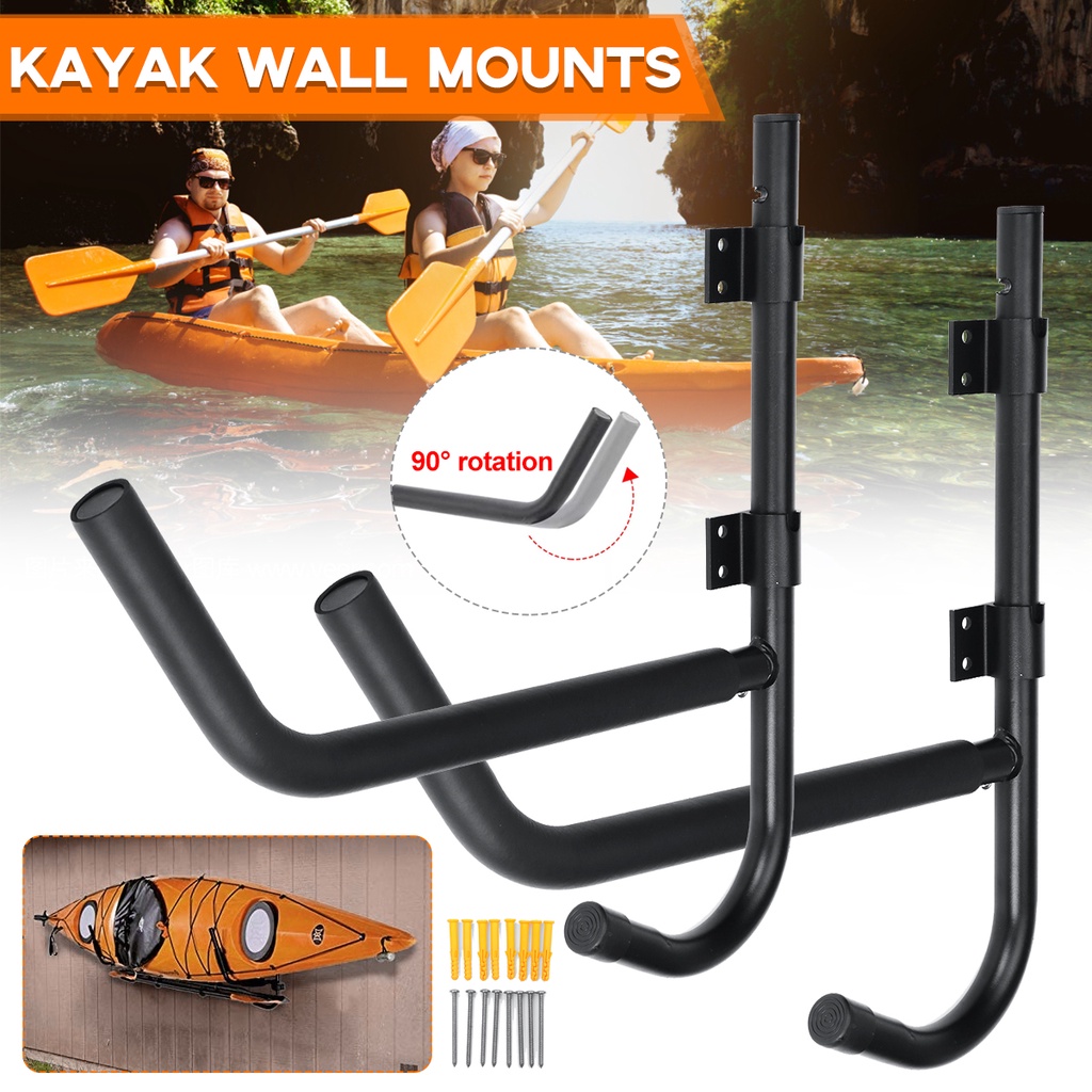 Foldable Heavy Duty Indoor Kayak Storage Hooks Hanger 90° Swivel Wall