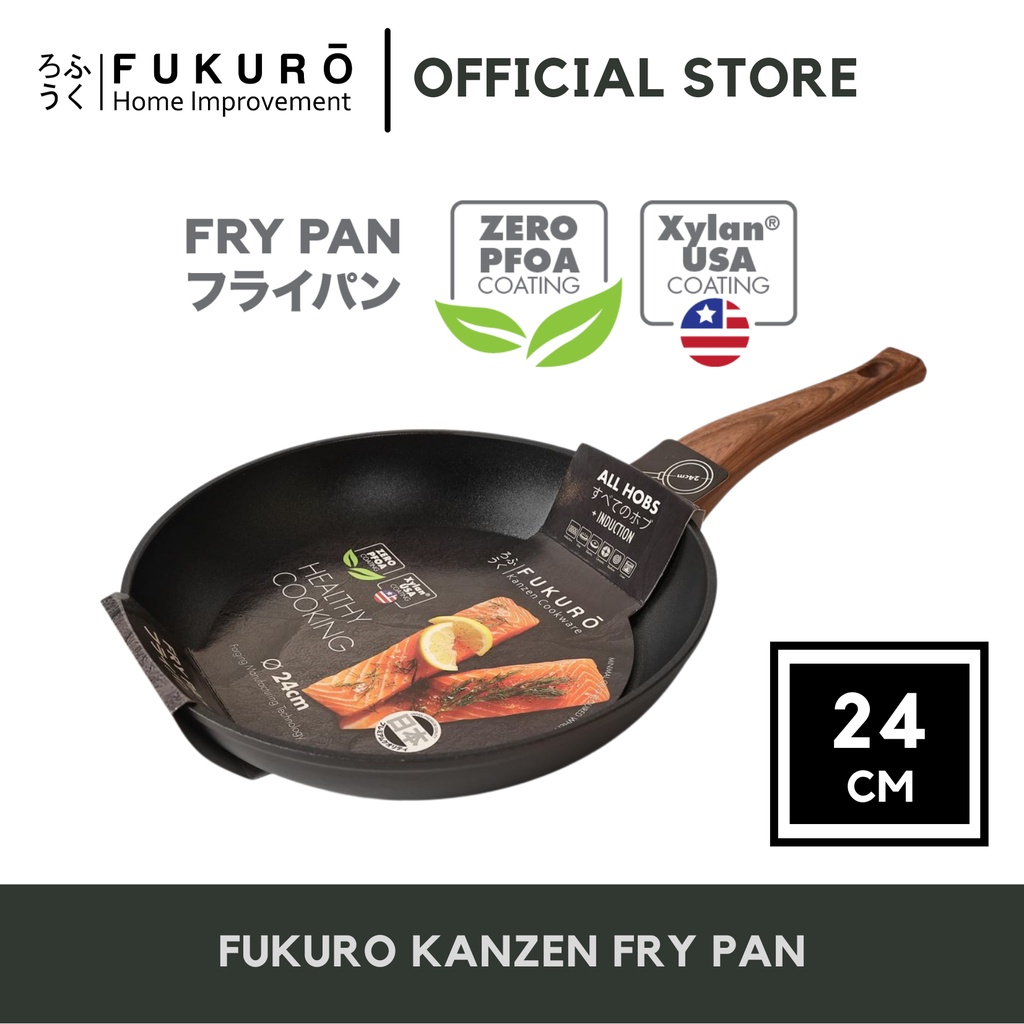 [Fukuro Malaysia] 24cm NonStick Fry Pan Aluminium core with Xylan non