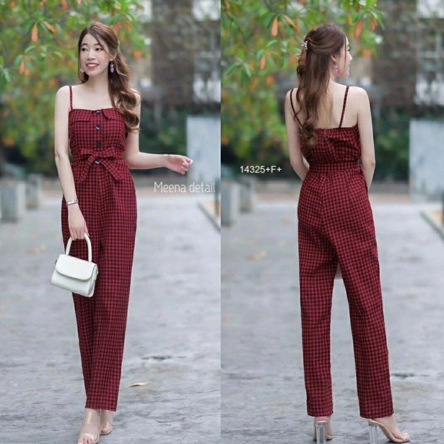 Women's Jumpsuit Box Long Jumpsuit Waist Band Fashion Teenage Girls Latest Trendy