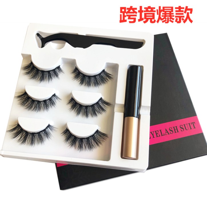 [MALAYSIA READY STOCK] The Beauty Street 3 Pairs Magnetic Eyelashes Set Fake Natural Eyelash Magnet Eyeliner Tweezer