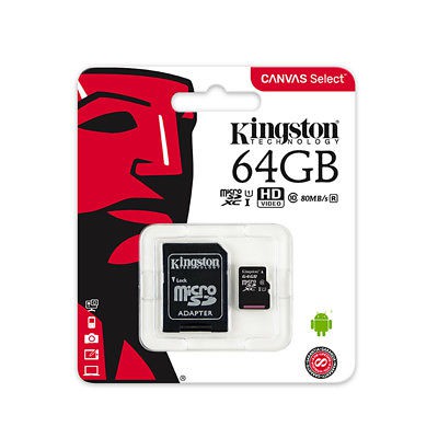 Kingston 64GB Micro SD SDXC Class 10 UHS-I 80MB/S R Micro SD Card (1)